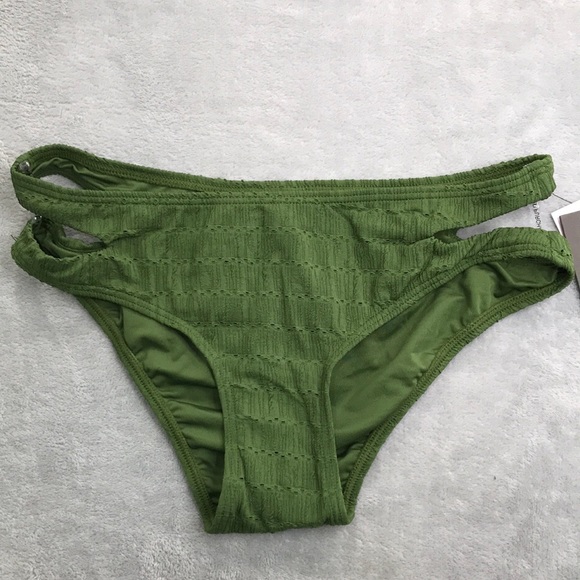 Vince Camuto Other - Vince Camuto Cut Out Bikini Bottom Dark Olive Size Small New